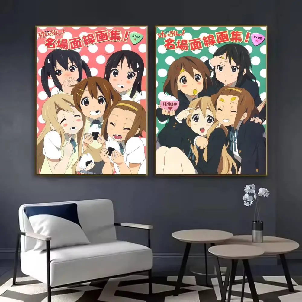 K-K-ON Anime Cute Cartoon Poster Waterproof Sticky Wall Art Print For Bedroom Living Room Hallway Bar Home Decor