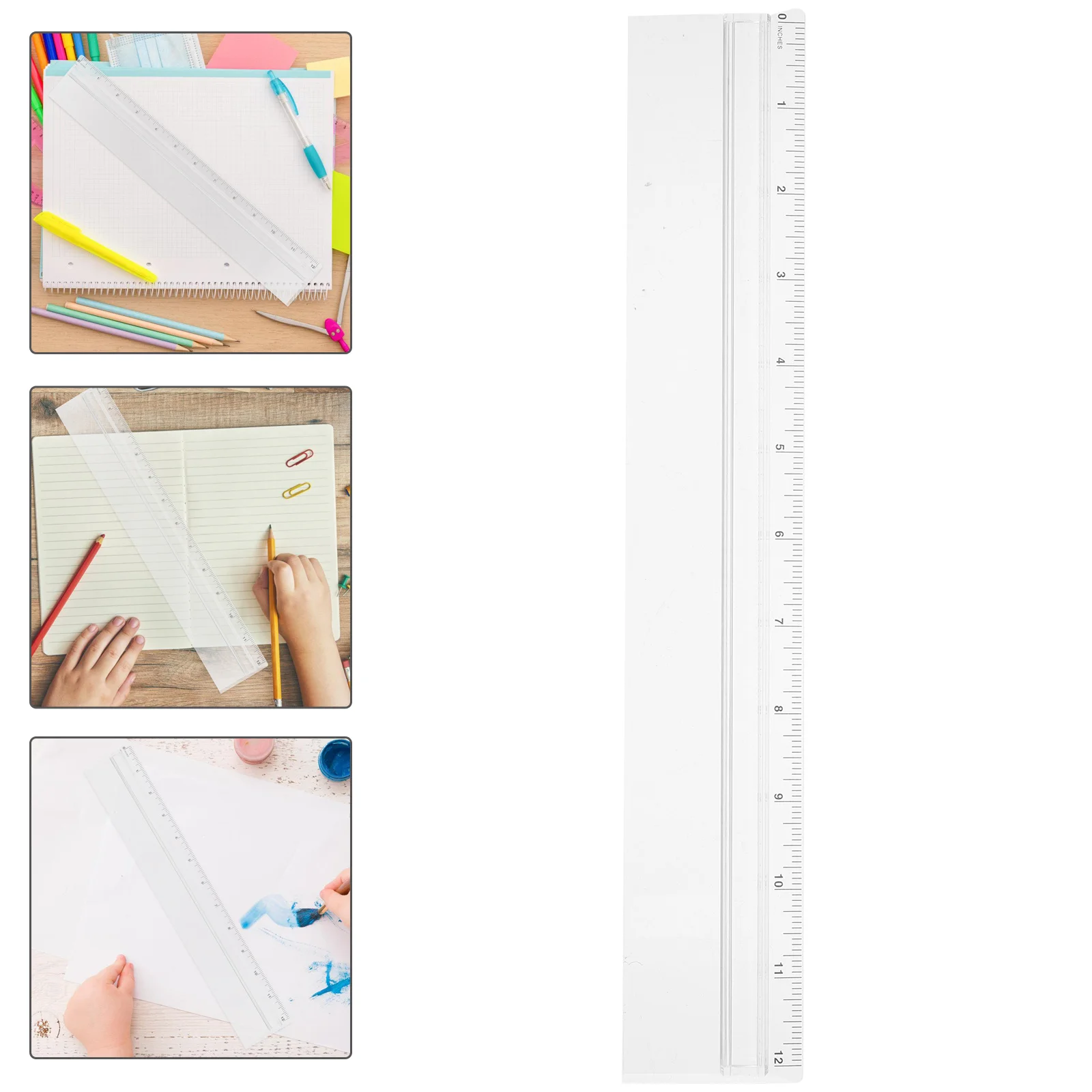 

Magnifying Glass Ruler Scale Tape Utility Knife Magnates with Bar Centimeter Office