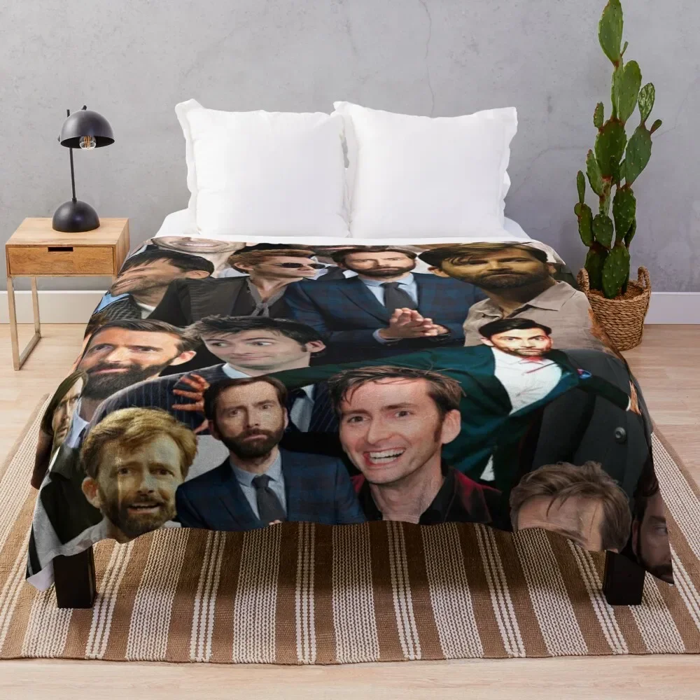 

david tennant collage Throw Blanket Hairys Warm funny gift Blankets