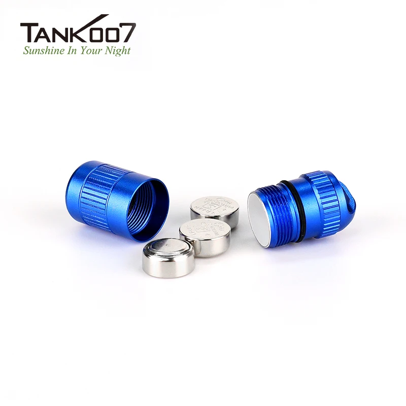TANK007 E15 Mini Pocket Flashlight LED Coin Cell Battery with Key Chain Light Outdoor Torch IPX7 Waterproof Anti Drop Flashlight