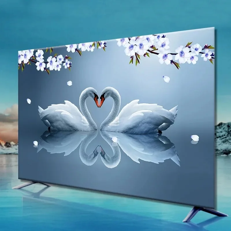 GoodTop Universal TV Cover protettiva per uso domestico panno antipolvere lavabile in lavatrice decorazione TV morbida e setosa 32-75 pollici