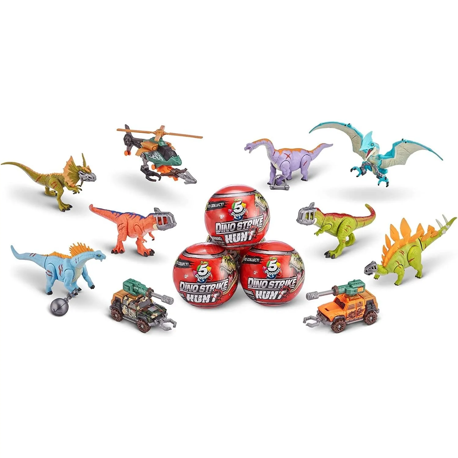 ZURU 5 Surprise Dino Strike Hunt Dinosaur Attack Hunting Series 3 Mystery Collectible Capsules 1 Pack Speelgoed voor kinderen