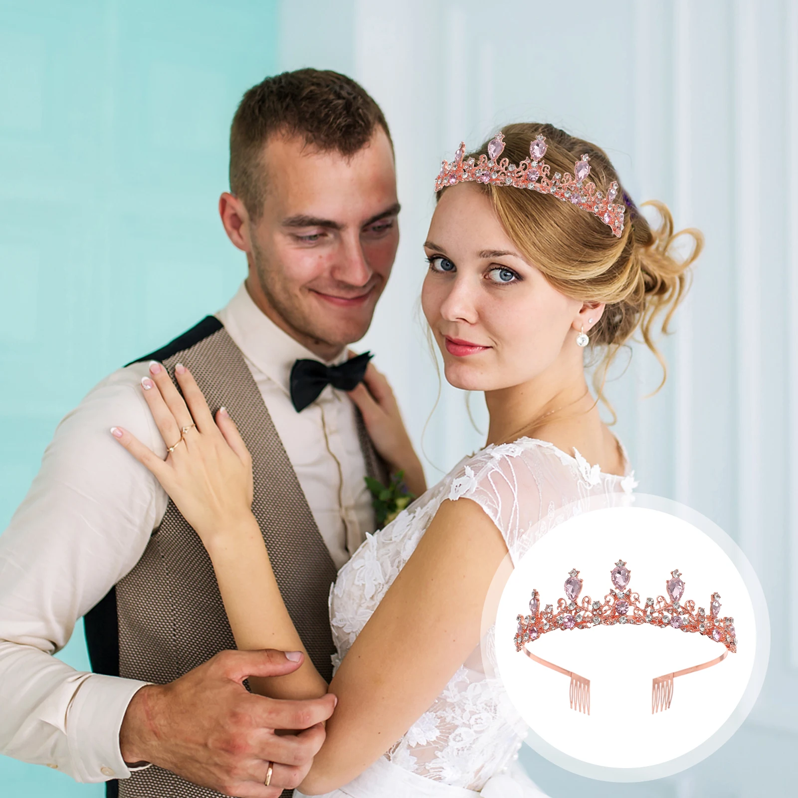

Bridal Crown Wedding Tiara Crown for Women Lightweight Crystal Hair Accessories Party Bar Mitzvah Headband Decoration