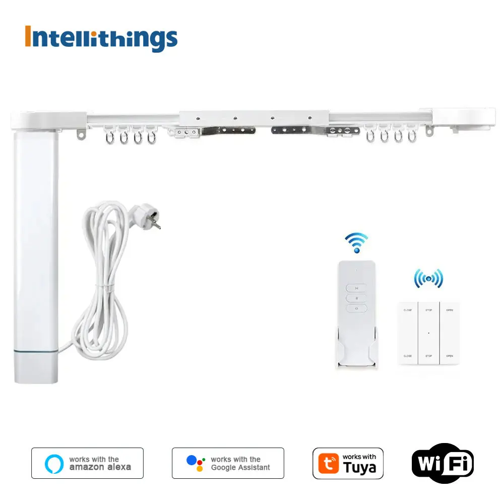 Zemismart WiFi Smart Curtain Track Motorized Sliding Curtain Motor Work with Tuya App Alexa Google Home Yandex Alice Voice