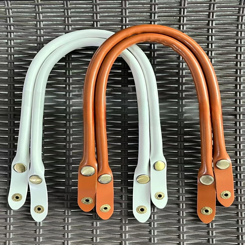 2PCS Bag Straps PU Leather DIY Handmade Handles Black Brown Replacement Strap for Crossbody Shoulder Handbag Handle 40cm