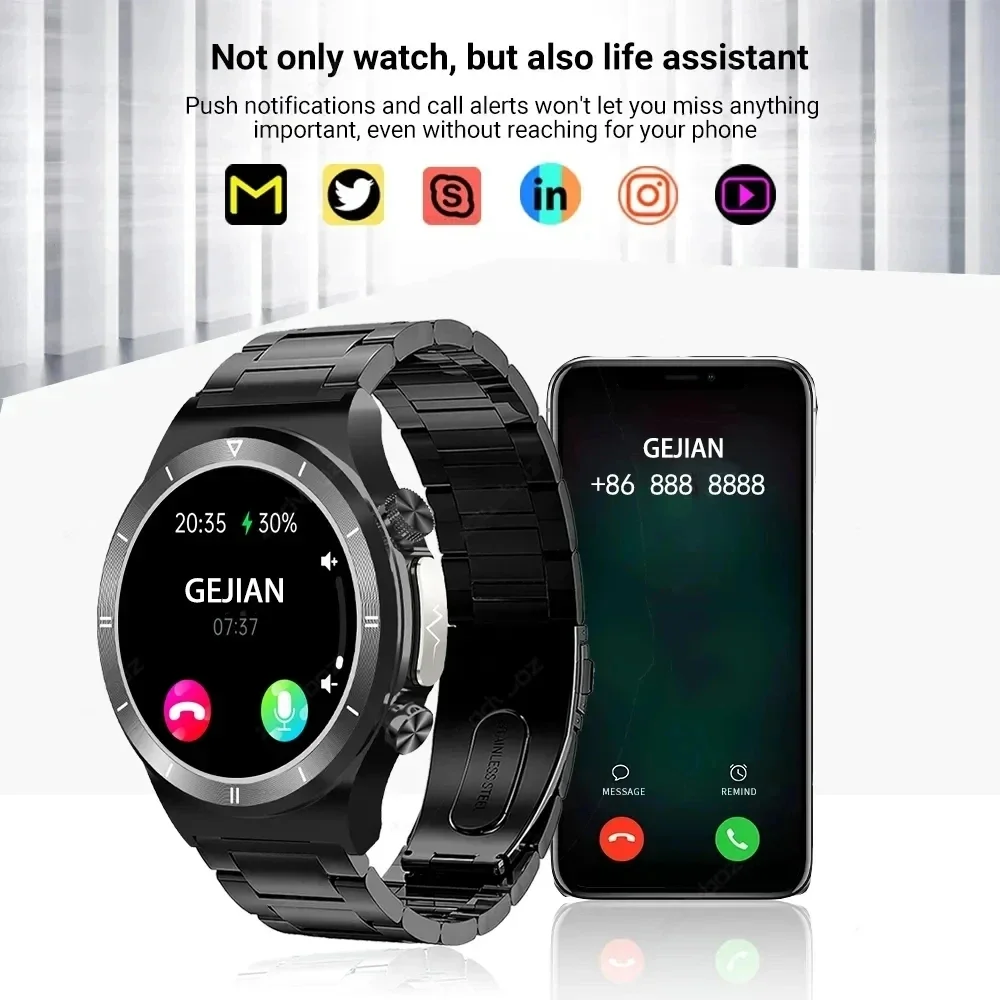 Nuevo reloj de llamada inteligente para hombre, frecuencia cardíaca, presión arterial, monitoreo de salud, reloj con pantalla táctil HD de 1,39 pulgadas 360*360