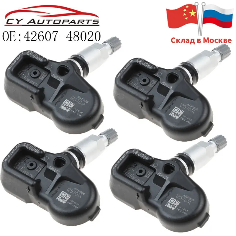 4PCS Tire Pressure Sensor For Toyota C-HR Pacific Camry For Corolla Lexus LS500h LX570 RX450h 42607-48020 4260748020 PMV-C2