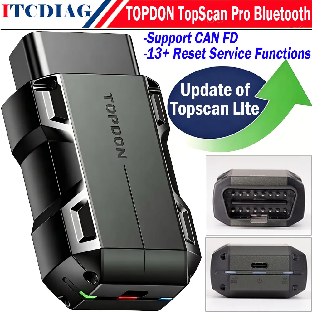 NEW TOPDON TopScan PRO Scanner CANFD Diagnostic Tool DTC Repair Guide Bluetooth OBD2 Code Reader AutoVIN Full System Active Test