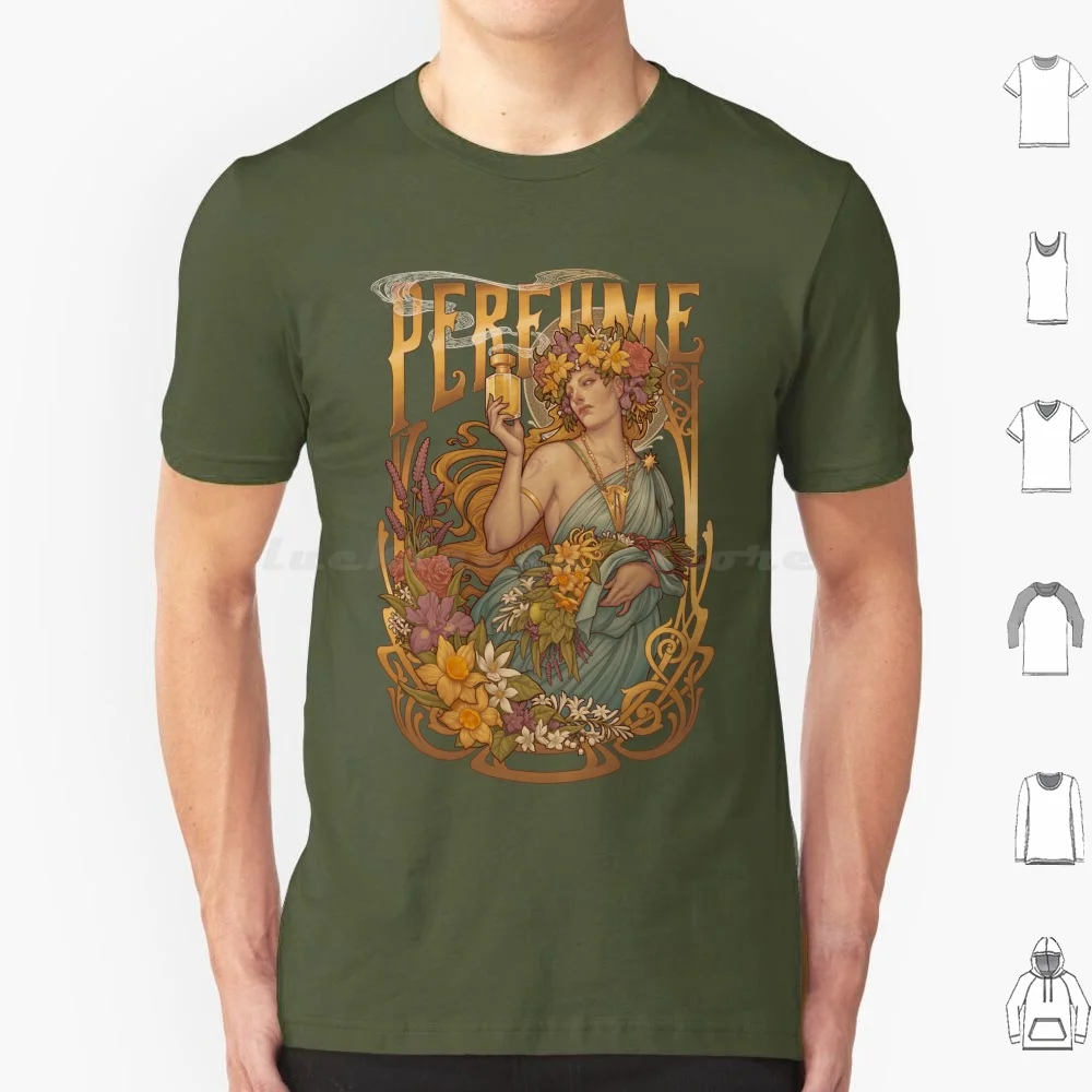 Perfume-Art Nouveau T Shirt Cotton Men Women Diy Print Perfume Art Nouveau Dollmaker Daffodil Floral Botanical Flowers Hippie