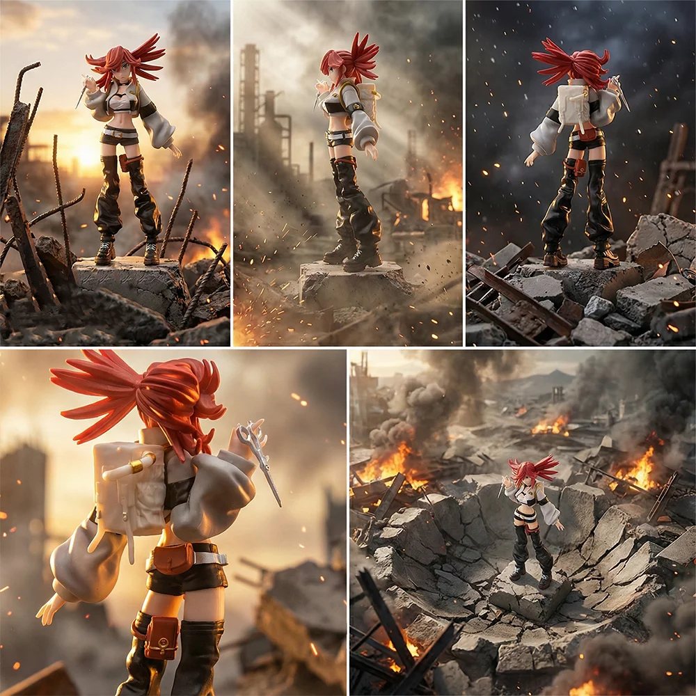 

1 шт. Детализированная фигурка рыжеволосой боевой девушки, модный коллекционный предмет для домашнего декора и подарков.