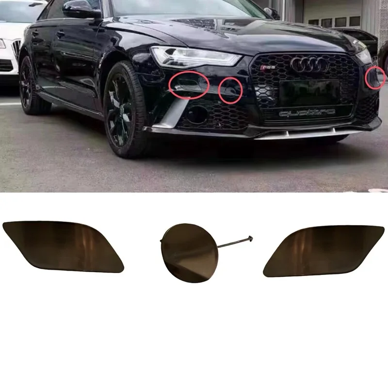 

Car Front Bumper Headlight Washer Towing Tow Hook Eye Cover Cap no paint for Audi RS6 RS7 2012 2013 2014 2015 2016 2017 2018