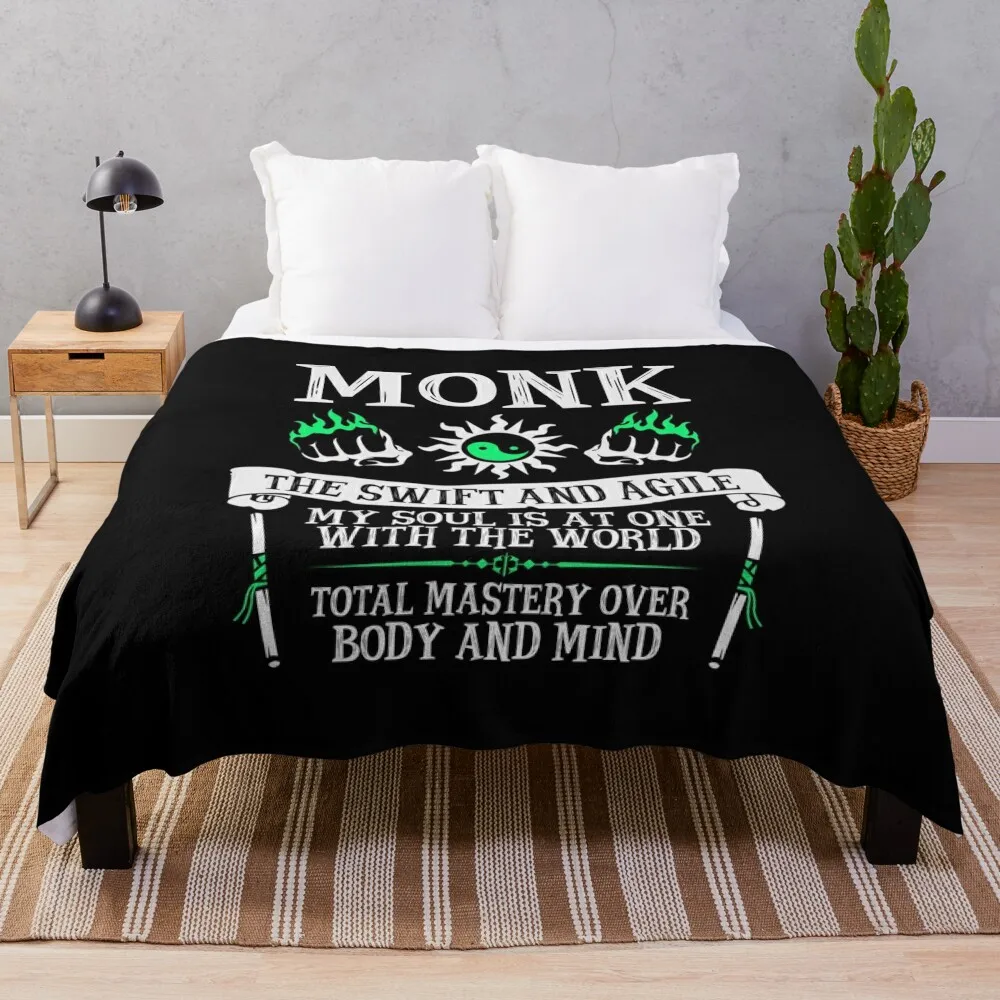 

MONK, THE SWIFT AND AGILE - Dungeons & Dragons (White) Throw Blanket Stuffeds Decorative Sofas Bed Blankets