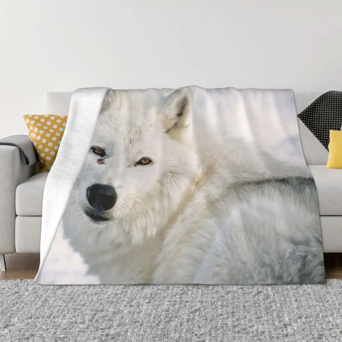 

Arctic Wolf Throw Blanket Fashion Sofas Luxury Brand decorative Blankets