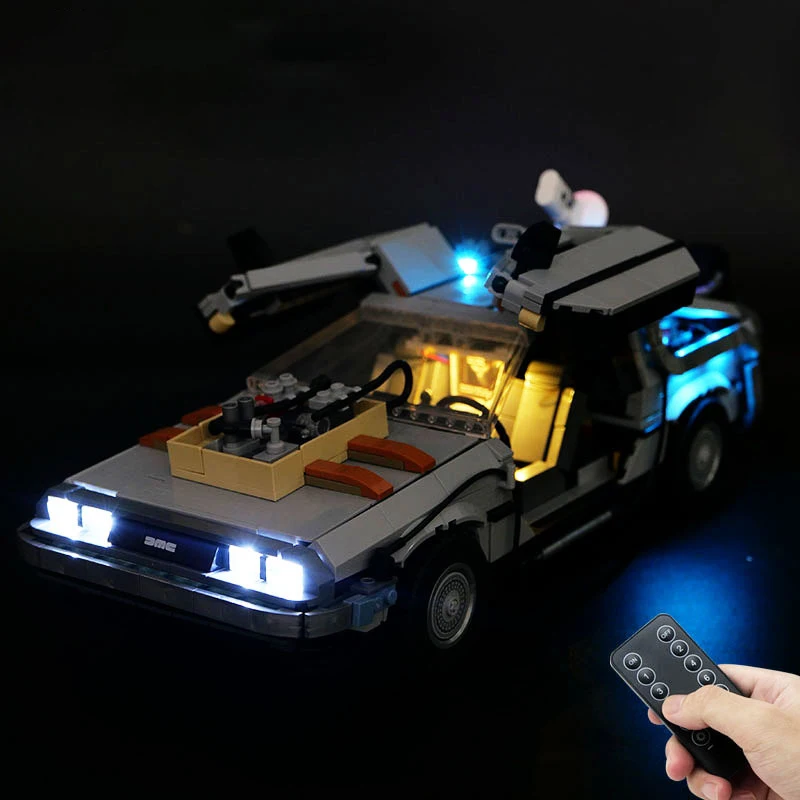 

DIY LED Light Kit for 10300 Time Machine Car Building Blocks Remote Control Lighting Set (Model Not Included)