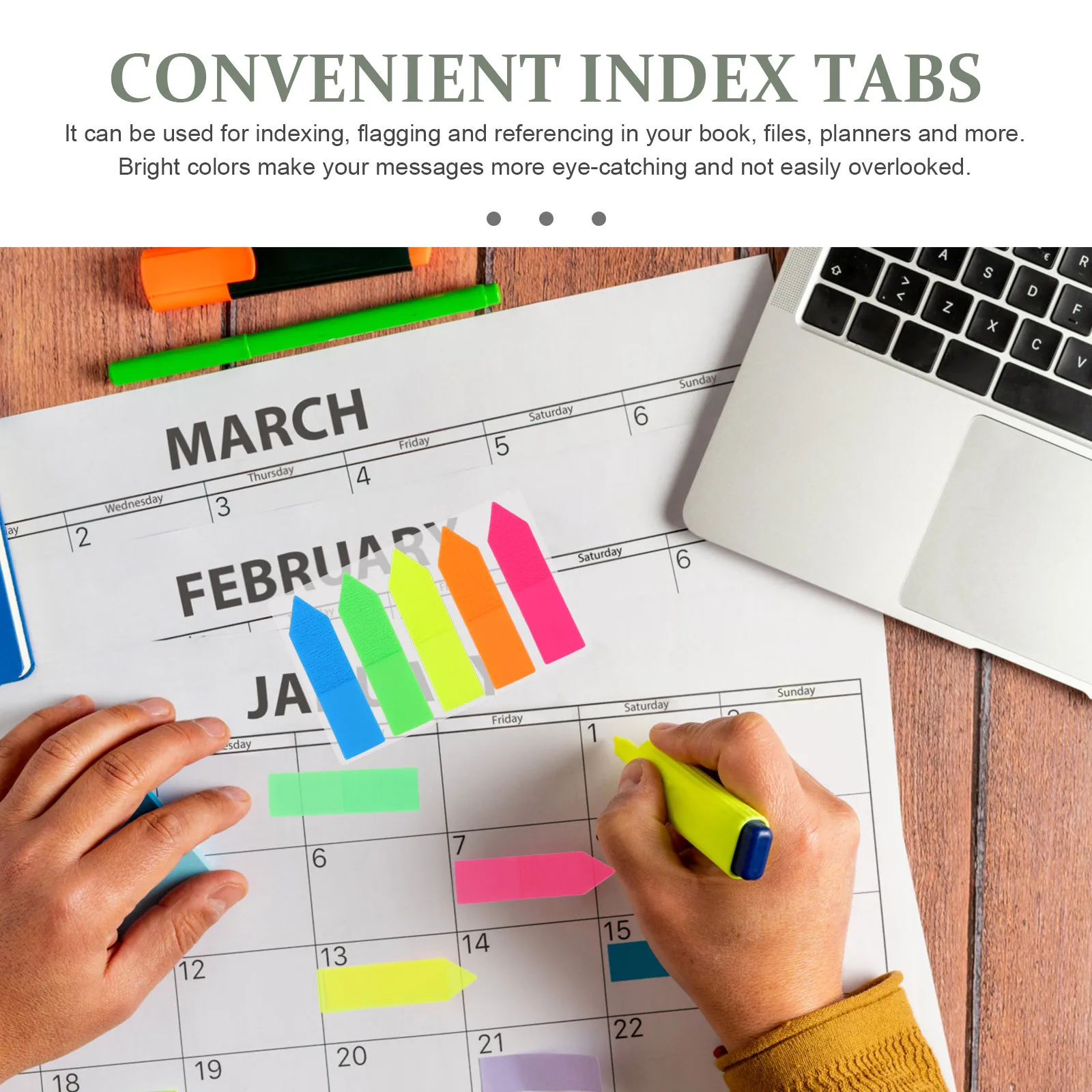 6Sets Sticky Page Marker Memo Pads Colorful Paper Tabs Smooth Writing Repositionable Book Annotation Supplies for Office School