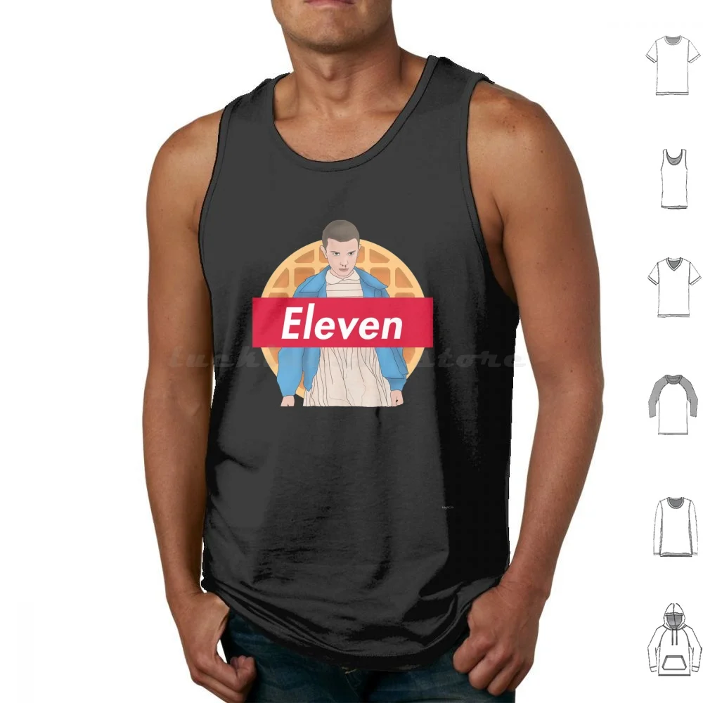 Eleven Tank Tops Print Cotton Eleven Lucas Mike Pop Culture Graphic Funny Upside Down Trendy Highciti