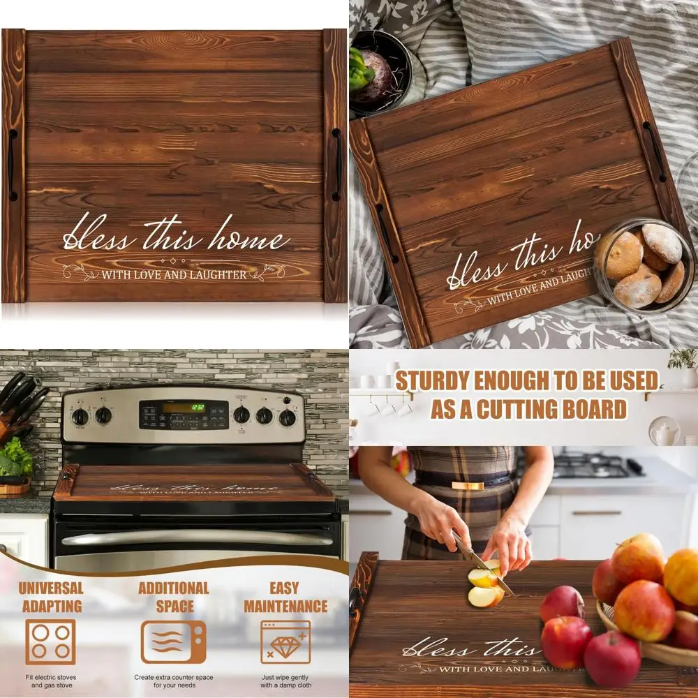 

Деревянная разделочная доска с ручками — большая кухонная доска для лапши размером 27,5x21,6 дюйма, верхняя крышка плиты для газовых и электрических горелок, грехов