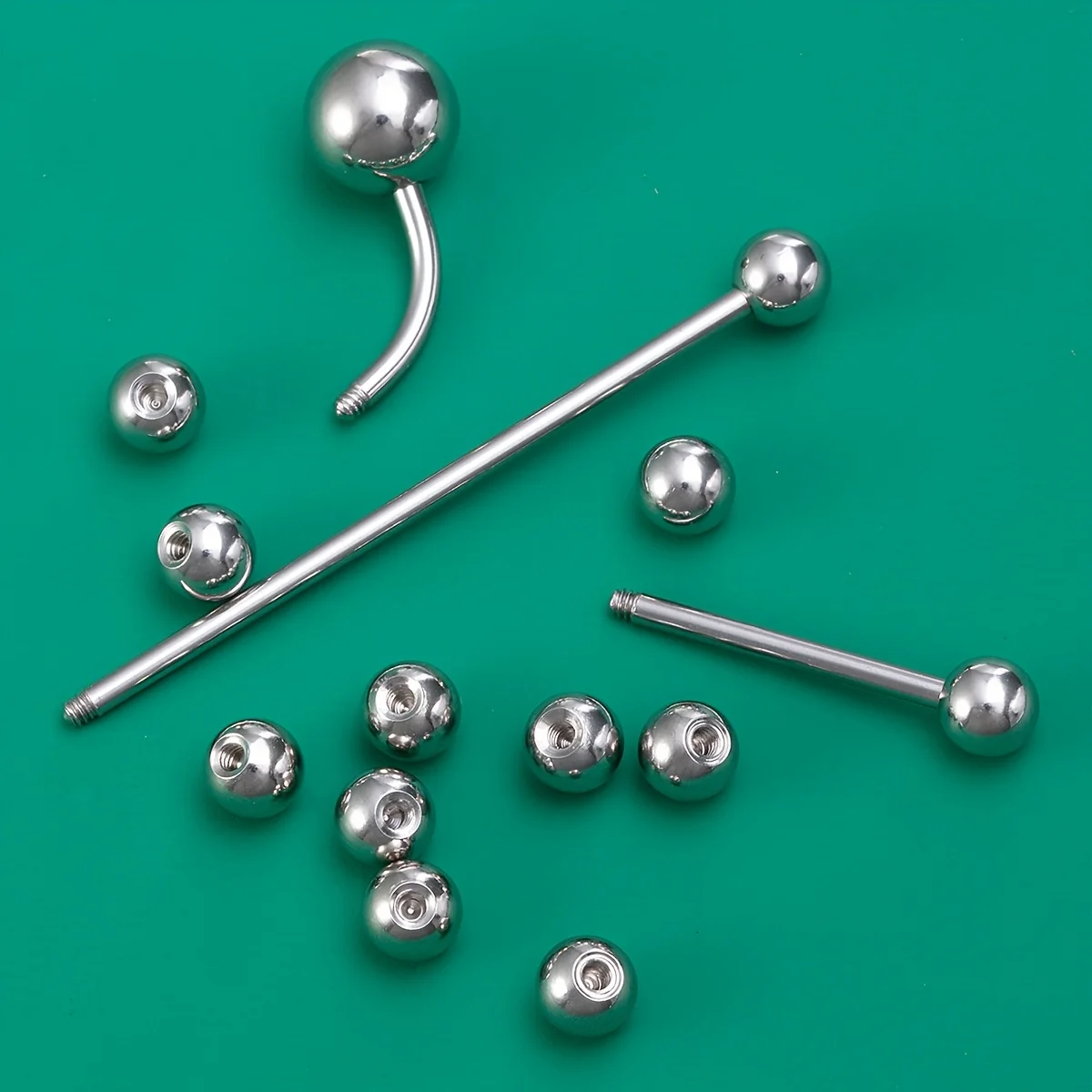 10 Pieces Mix Colors Stainless Steel Replacement Balls Bead Lip Eyebrow Tongue Ear Tragus Belly Body Piercing Jewelry 14g/16g