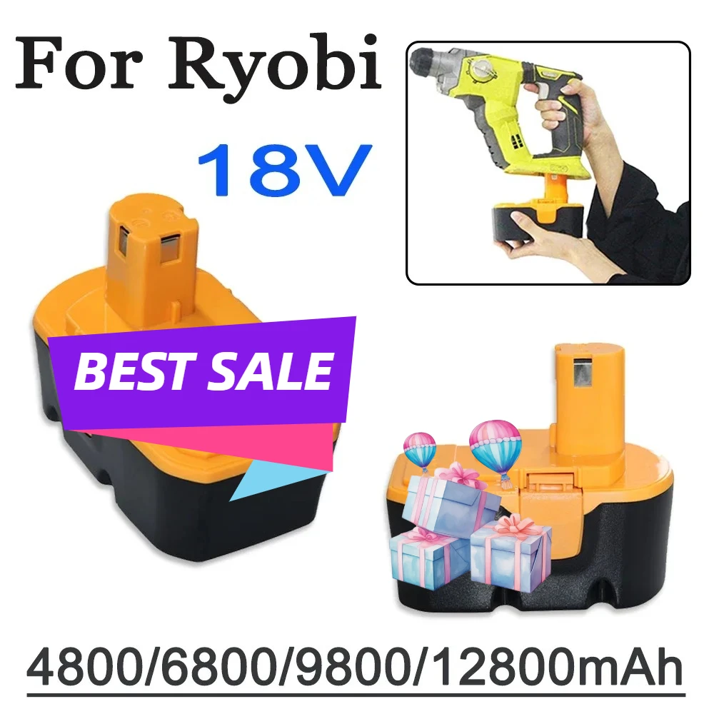 Suitable For Ryobi 18V 4800/6800/9800/12800mAh Ni-MH Rechargeable Battery  Cordless Power Tool