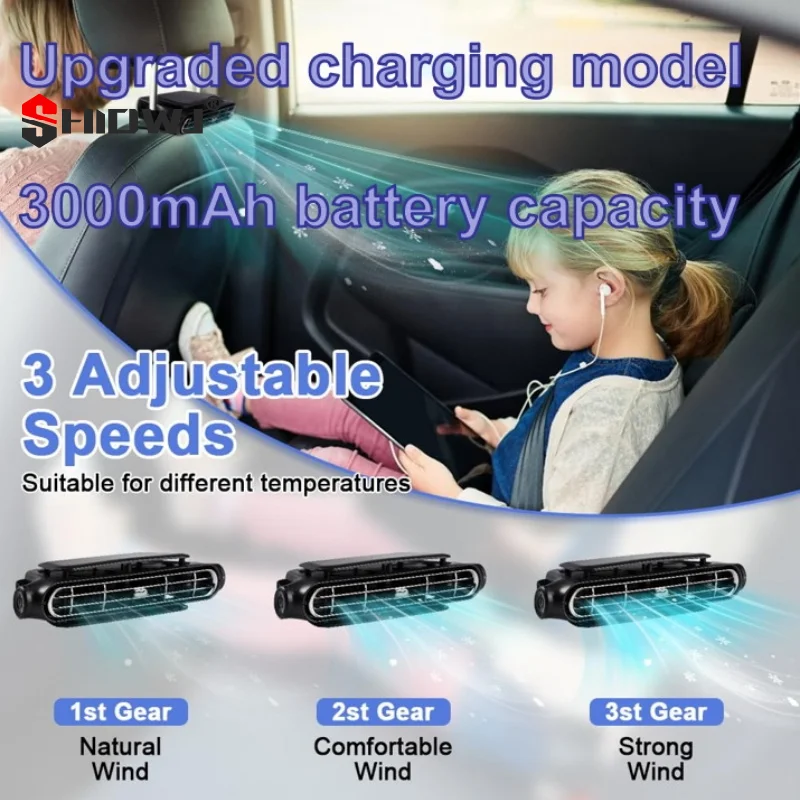 جديد شحن نموذج سيارة مسند الرأس مروحة تبريد الهواء 3 سرعات قابل للتعديل سيارات الرقبة برودة المشجعين المحمولة الجبهة الخلفية مقعد التهوية