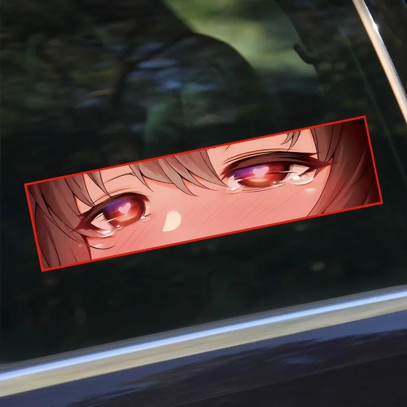 Anime Girl\'s Eyes Waterproof JDM Car Decoration Reflective Sticker Personalized Modified Car Motorcycle Scratch Sticker