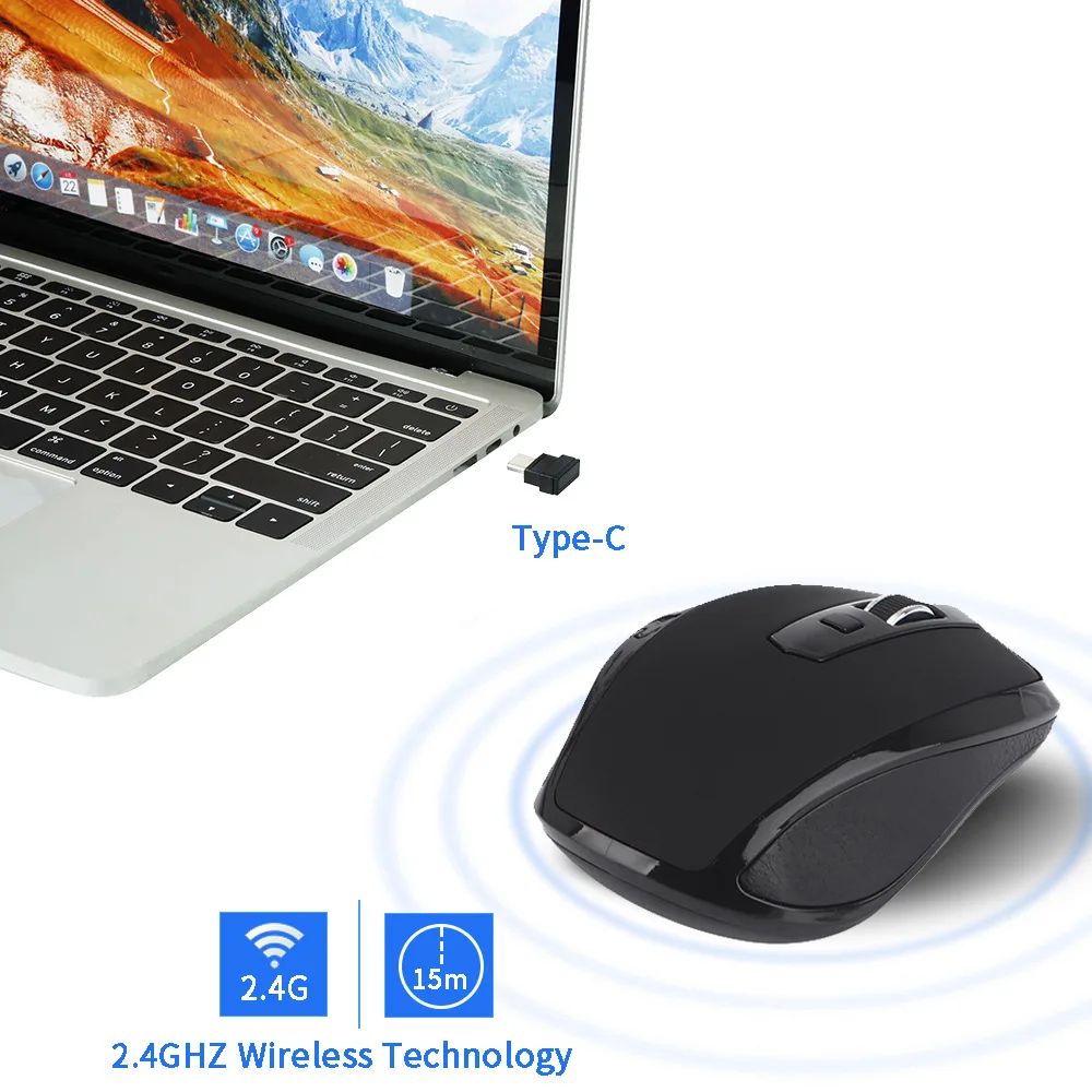 New USB-C wireless mouse silent office gaming laptop creative wireless mouse