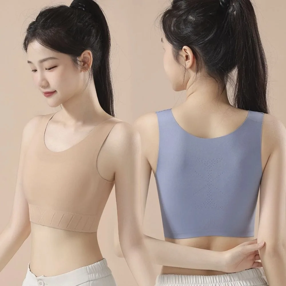 حمالة صدر رياضية لاسلكية أساسية ربط الثدي ملابس داخلية رفيعة للغاية للنساء ملابس داخلية برقبة على شكل حرف U للفتيات حمالة صدر بدون خياطة للسيدات #3