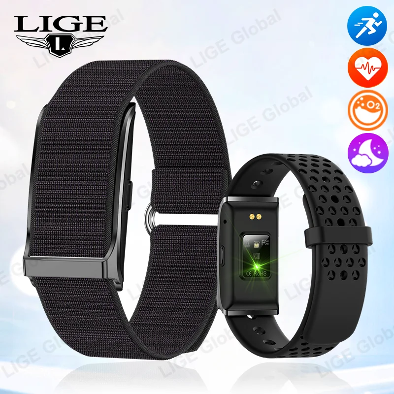 LIGE New Sport Fitness Tracker Smart Bracelet Men Women Heart Rate Sleep Monitor Pedometer Call Reminder Waterproof Watches Band