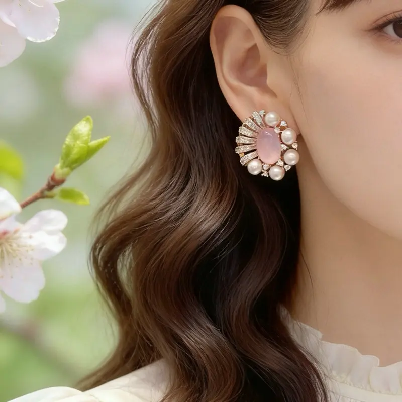 Bilincolor Fashion Green Flower Earring for Women