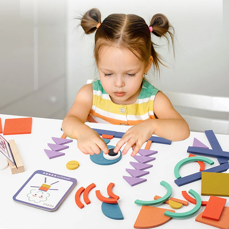 

Wooden Creative Jigsaw Puzzles Stick Toys Intelligence Game Montessori Early Educational Toys Sensory Thinking For Children