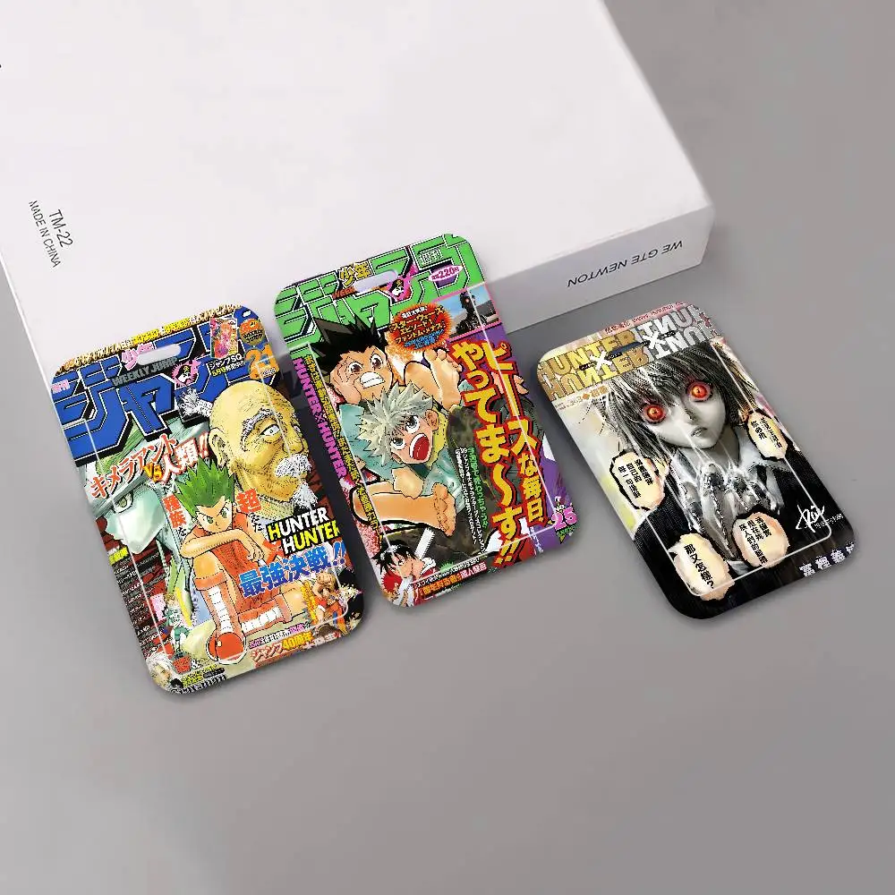 Porta Tarjetas de Anime H-HUNTER X H-HUNTER, Cordones para el Cuello, Llavero, Porta Tarjetas de Dibujos Animados, Correas para el Cuello, Credenciales para Estudiantes, Regalo