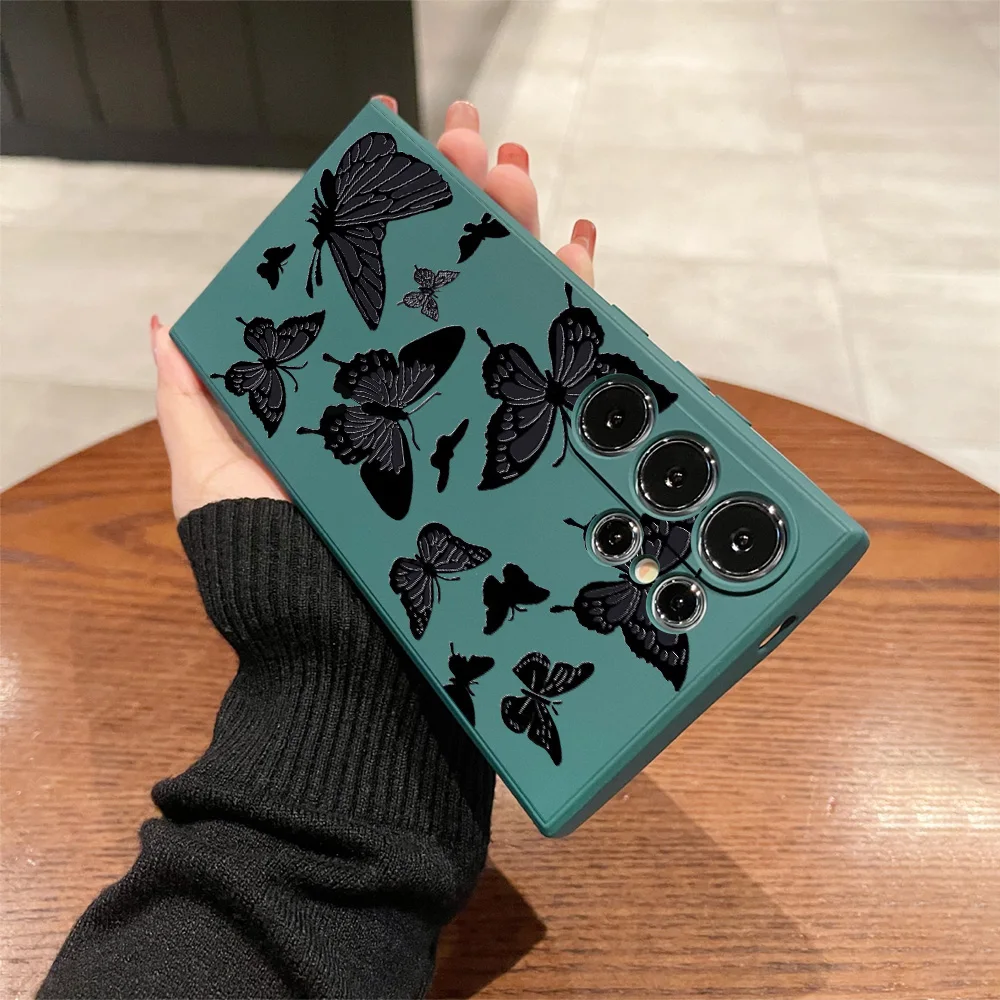 Black Butterfly Fashion Phone Case For Samsung Galaxy S25 S24 S23 S22 S21 S20 S10 Note 20 10 Lite Ultra Plus FE 4G 5G Cover