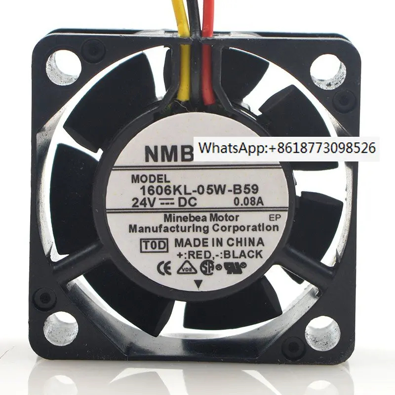 

2PCS 1606KL-05W-B59 Original NMB 24V 0.08A 4CM 3-wire CNC machine tool frequency converter fan