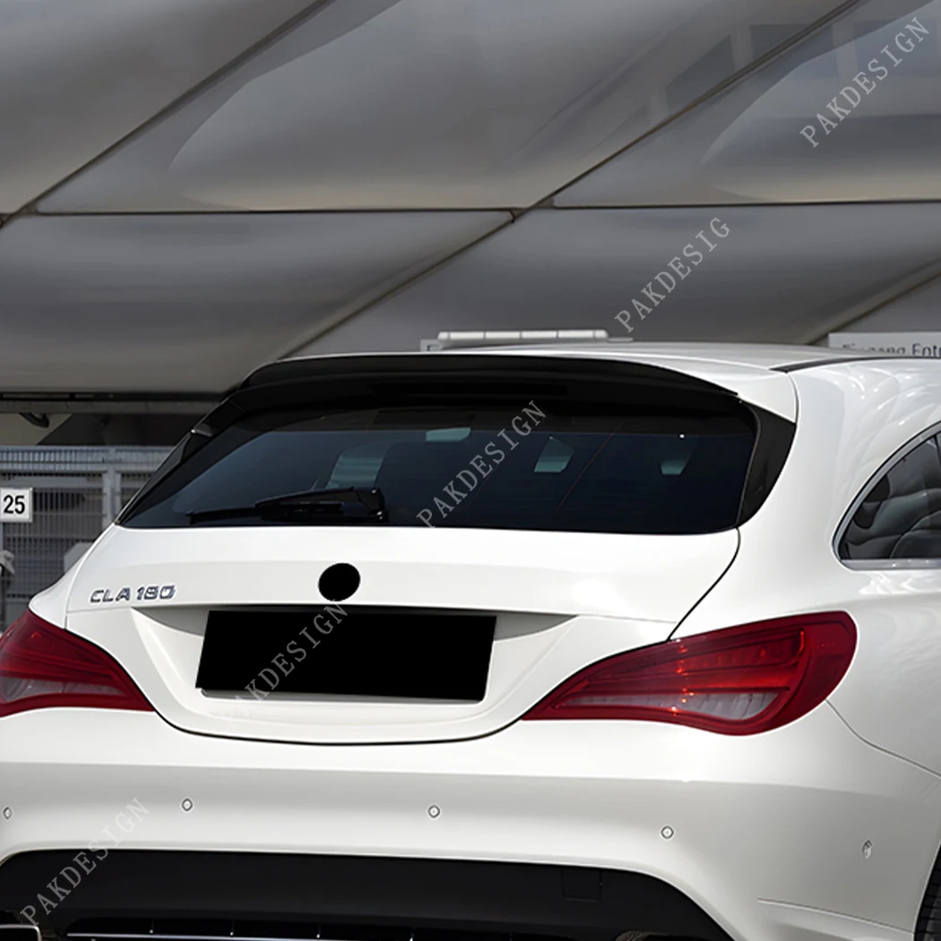 For Mercedes Benz CLA-Class Shooting Brake X117 2013-2019 Rear Roof Spoiler Wing Rear Window Trunk Diffuser Gloss Black Body Kit