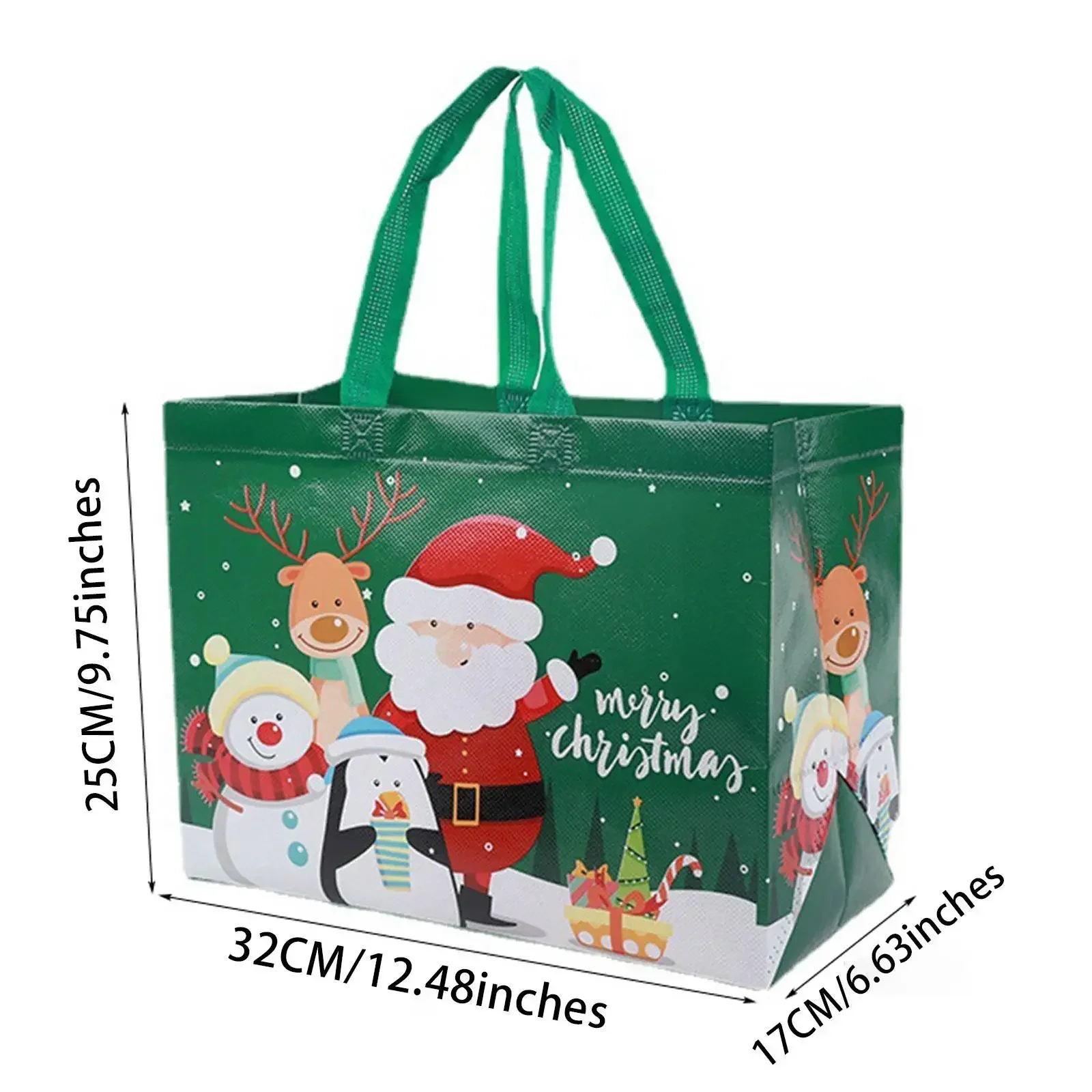 Christmas Large Gift Bags Christmas Tote Bags With Grocery Totes Handles Bags Christmas Non-Woven Shopping Reusable canvas