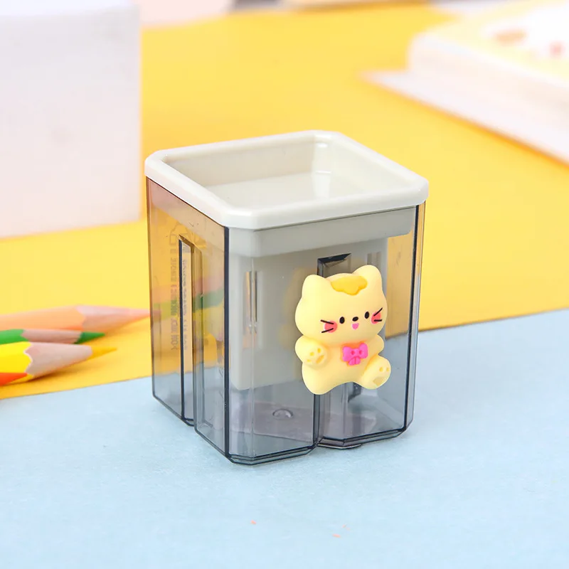 1pcs Mini Pencil Sharpener Cute Cartoon Two Hole Sharpener Pencil Kawaii Stationery sharpener Student Supplies Back To School
