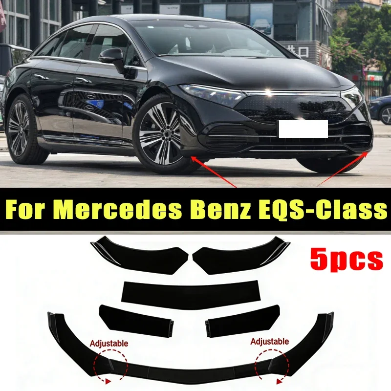

5Pcs ABS Material Universal Car Front Bumper Separator Bumper Lip Body Kit Duck Lip Separator For Mercedes Benz EQS-Class