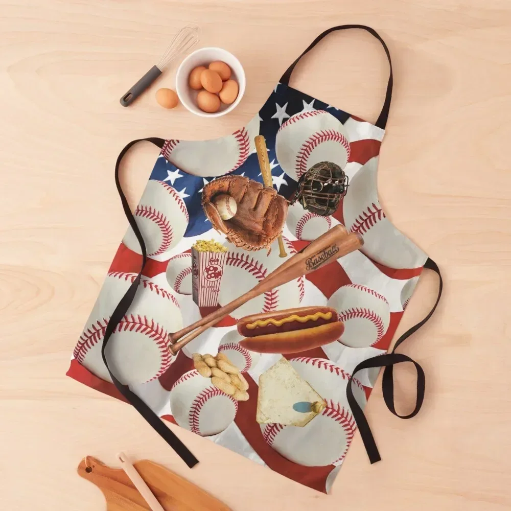 

Baseball America’s pastime Apron nail tech supplies Kitchen Novel Kitchen Accessories Women's Dresses Apron