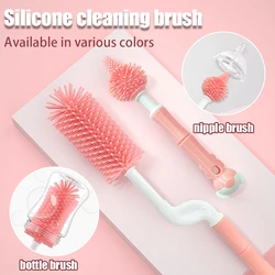 Silicone Baby Bottle Brush Nipple Brush Cleaning Set Wholesale Baby Products No harm to bottles Sturdy and durable