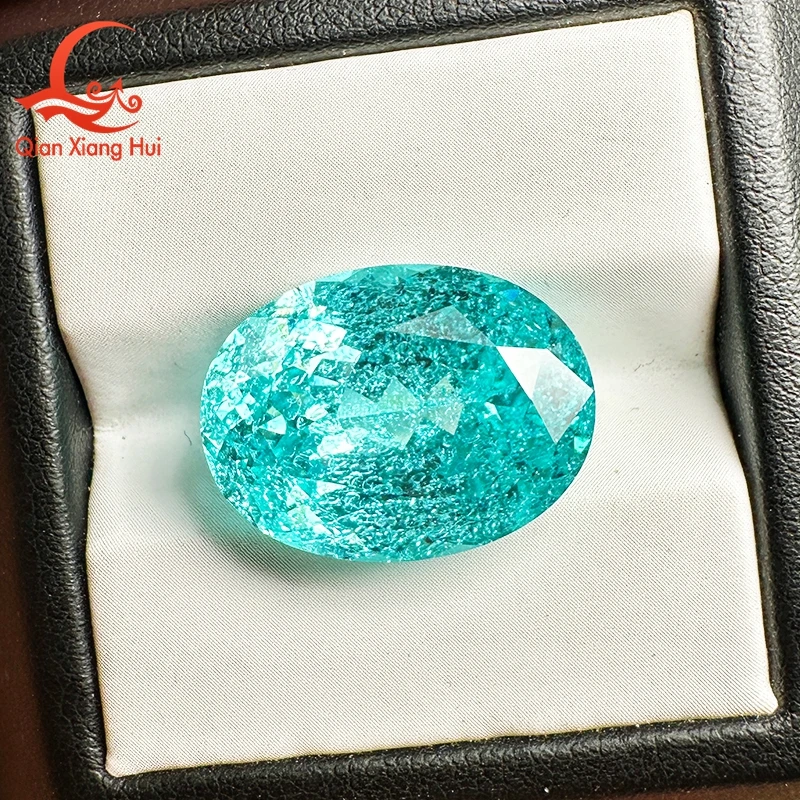 Huge 20-30CT YAG Created Neon Blue Paraiba Tourmaline Loose Gemstone, Oval Cut Lab Grown Paraiba Stone for Custom Jewelry