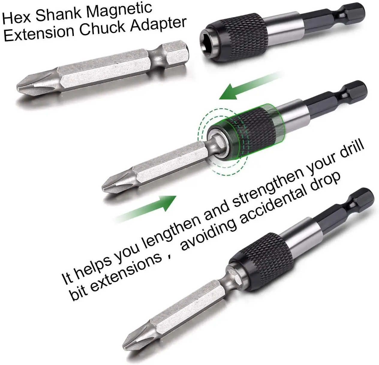 Kẹp Từ Đầu Giá Đỡ 1/4 Inch Chuôi Lục Giác Phát Hành Nhanh Tay Bit Đựng Nối Dài Cần Hexgon Bit Khoan Chuck
