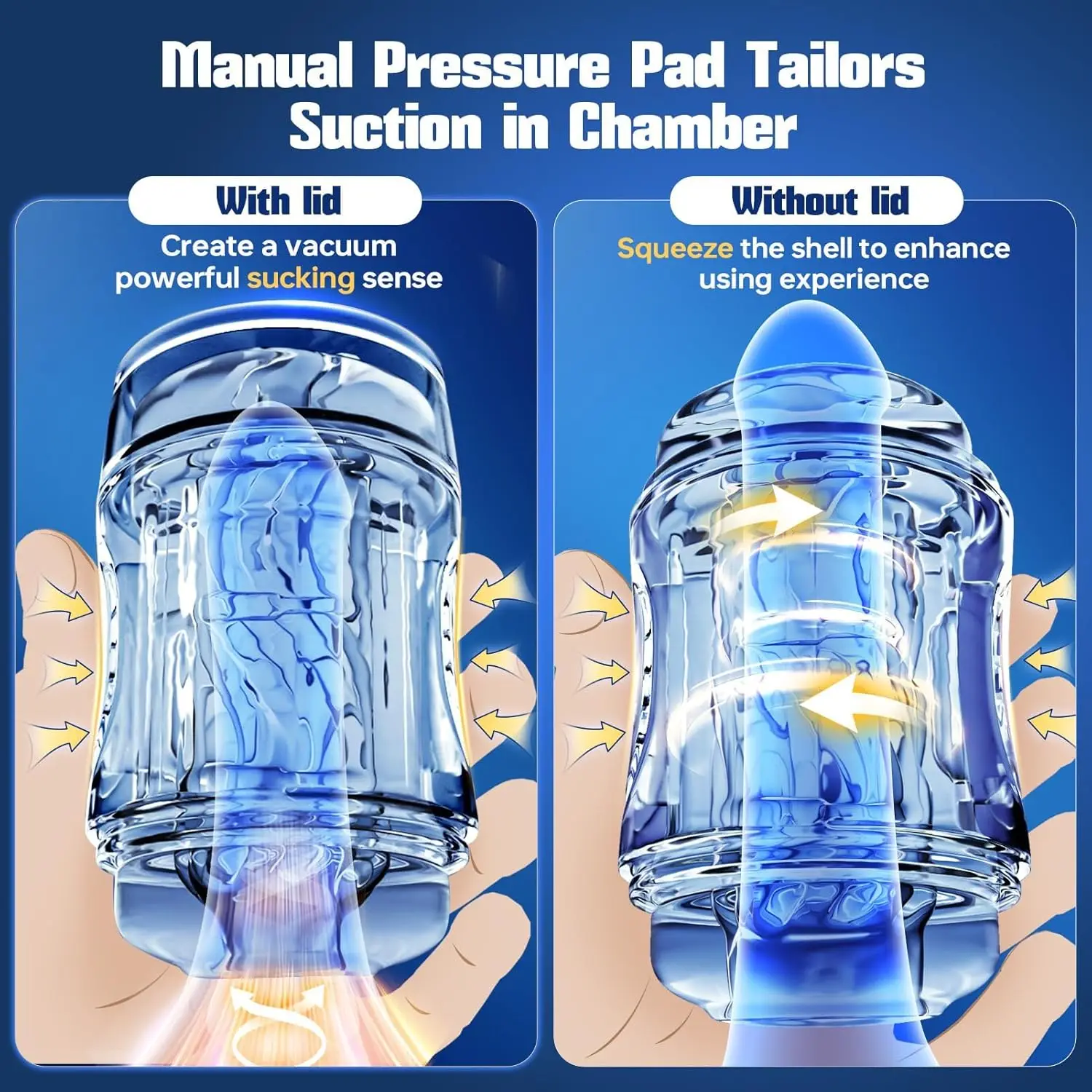 ألعاب جنسية للاستمناء للرجال - مهبل ذكر قابل للعصر بملمس حلزوني، لعبة للبالغين بأكمام القضيب المفتوحة للمهبل والفم #5