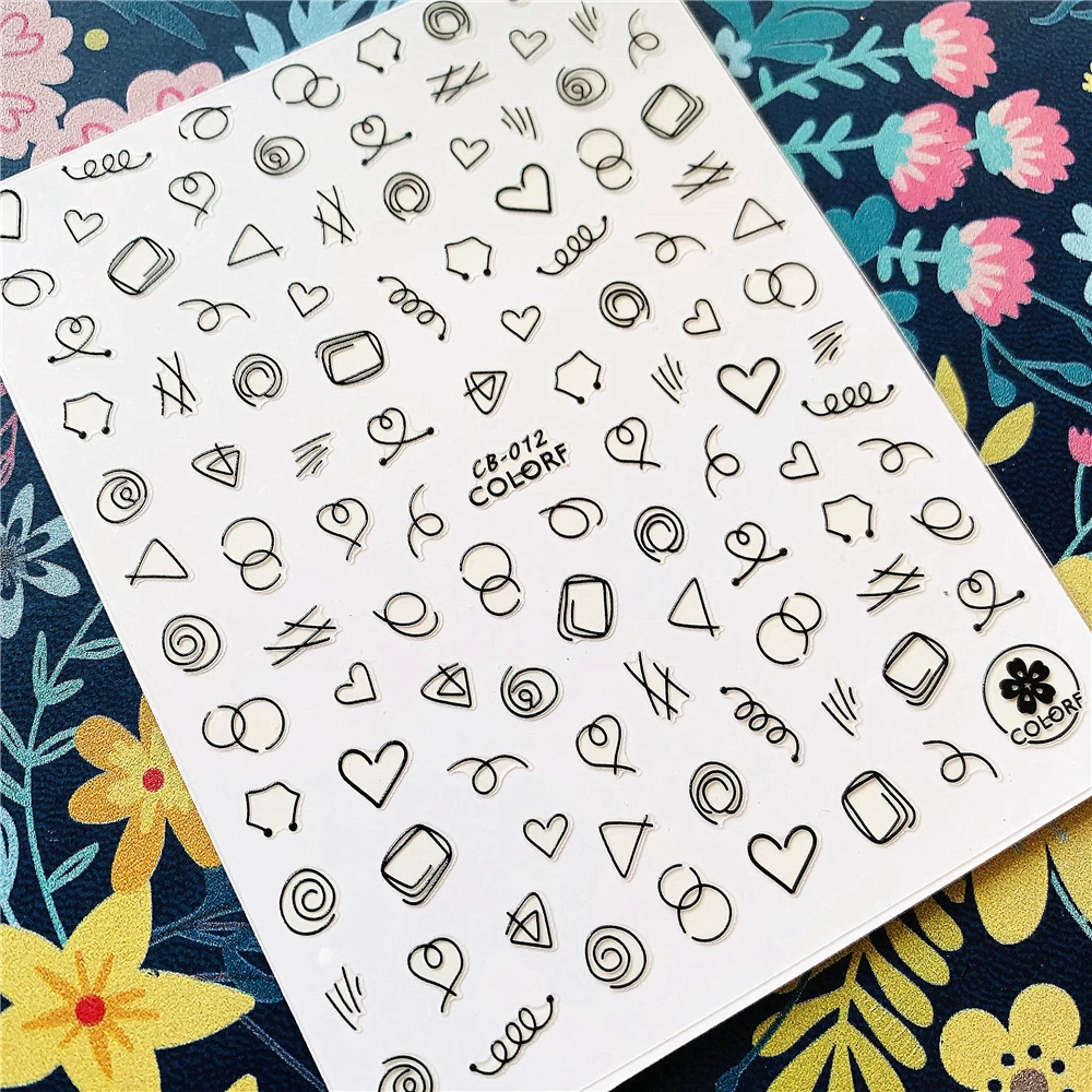 Newest CB sereis CB-012 Various graphics sereis 3d nail art sticker nail decal stamping export japan