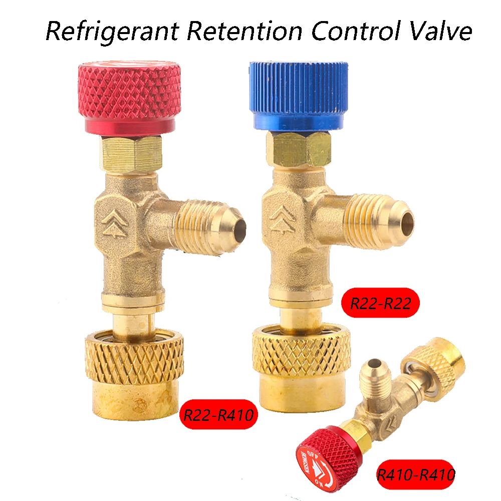 

R410a R22 Refrigeration Tool Air Conditioning Safety Valve Adapter 1/4" 5/16" Inch Male/Famale Thread Charging Hose Valves