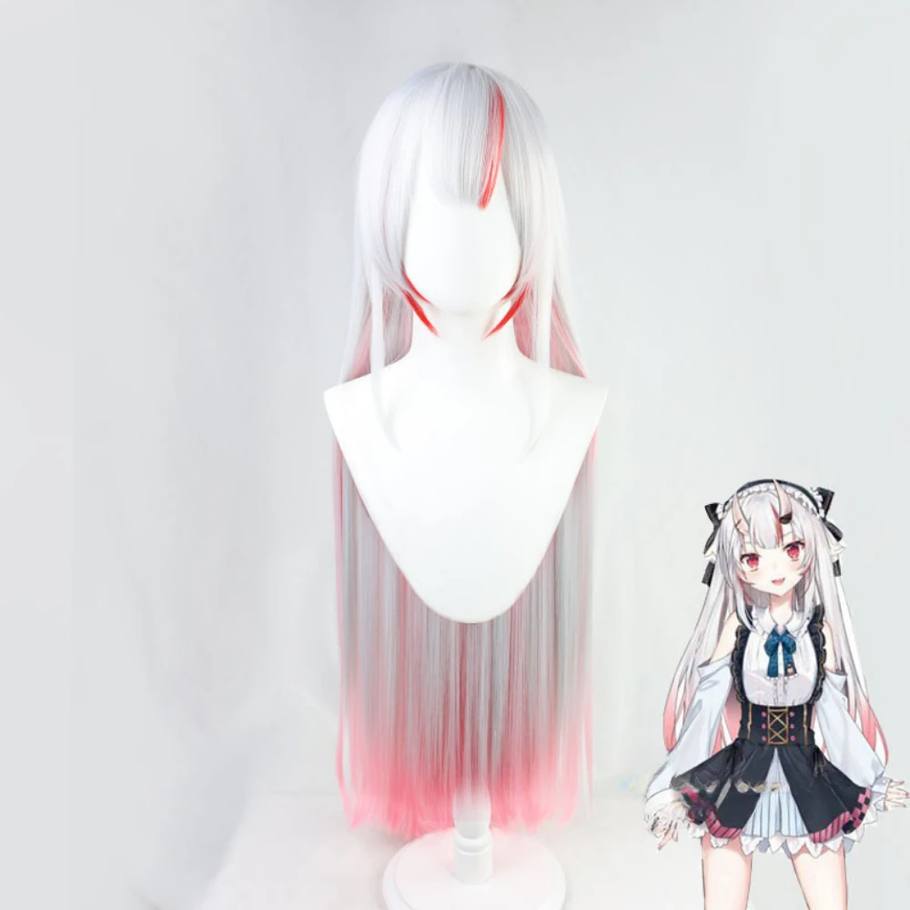 Peluca Anime Vliver VTuber Cosplay Nakiri Ayame, accesorio de pelo sintético resistente al calor