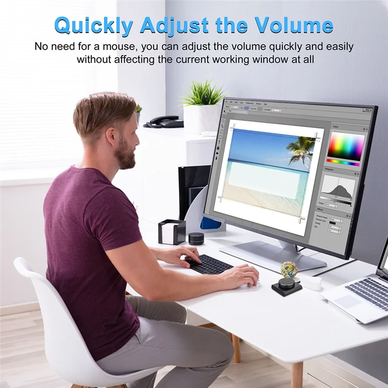 ABMF-USB Volume Control Knob External Audio Adjuster With USB Cable For PC Speaker Knob Switch