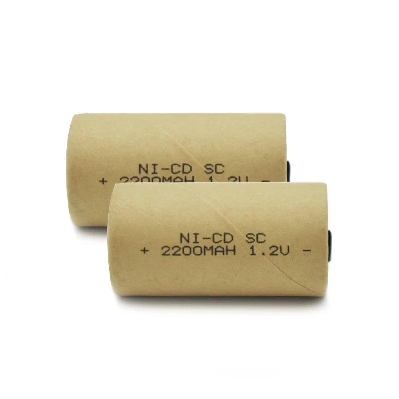 20 PCS 1.2V 2200mAh Rechargeable Battery 44 * 22 mm NI-CD SC Cell With Welding Tabs For Screwdriver Electric drill DIY Batteries