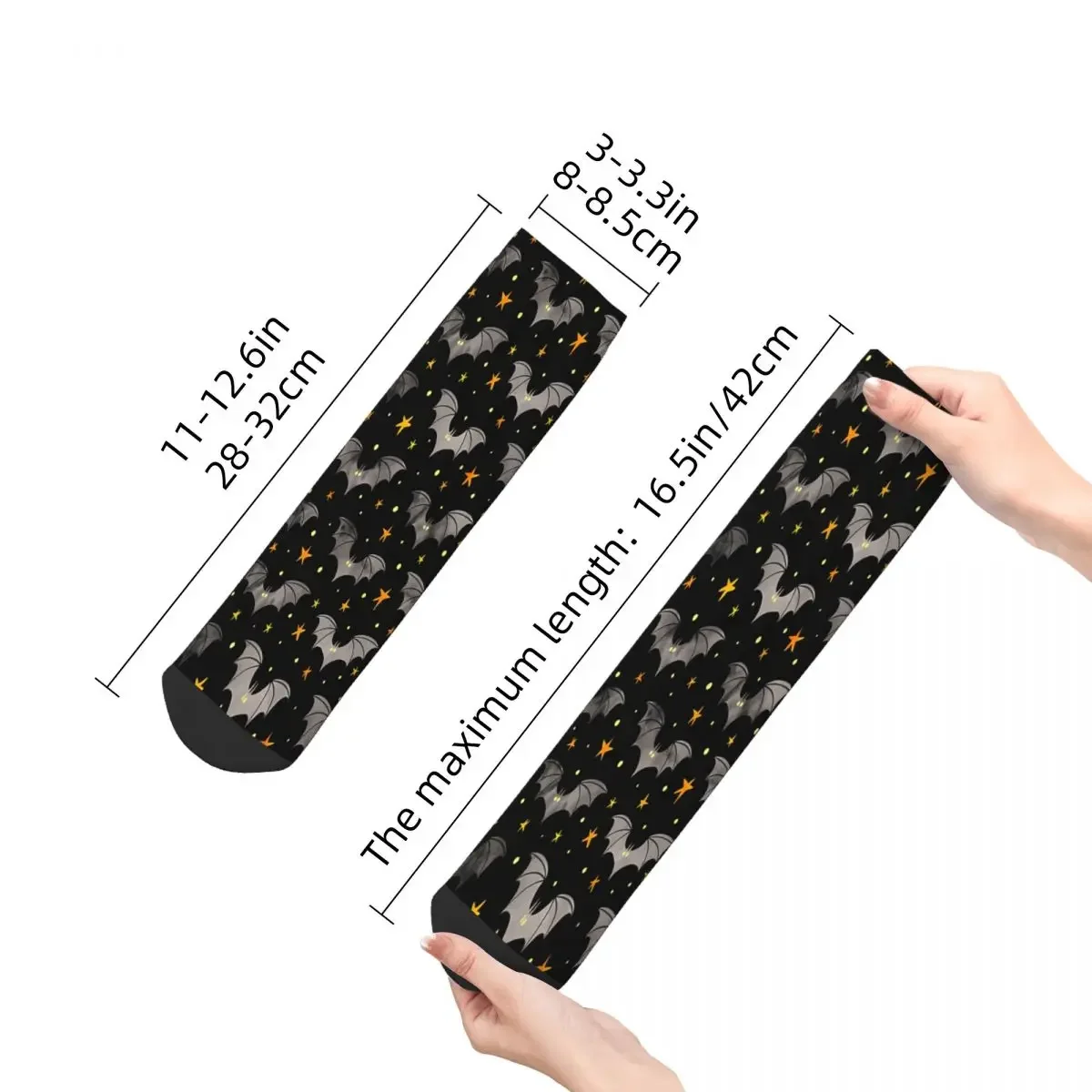 Watercolor Bats Grey With Yellow Stars Ankle Socks Male Mens Women Autumn Stockings Polyester