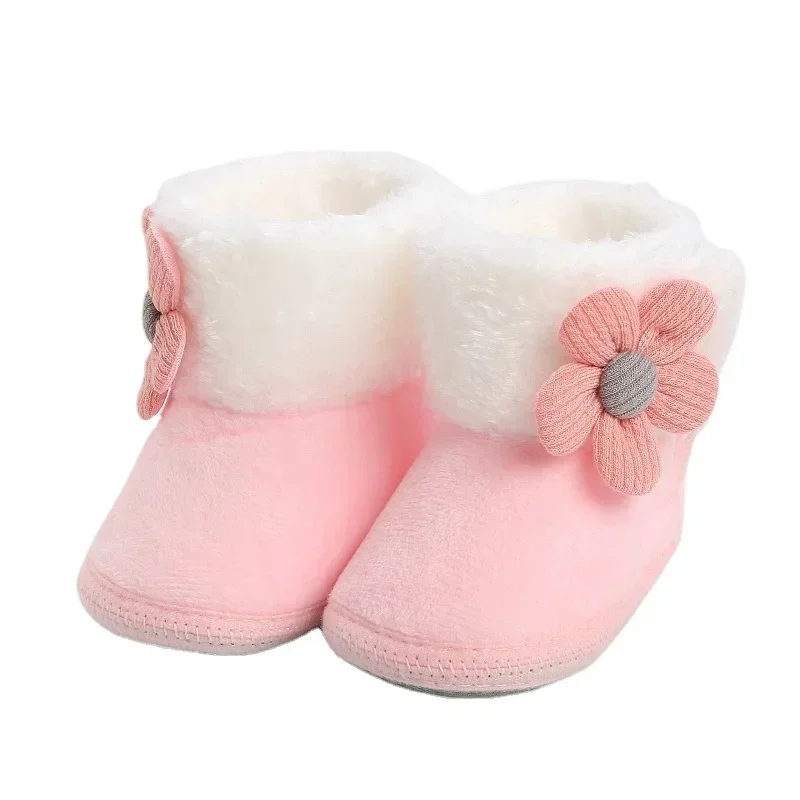 Winter Newborn Boys Soft Sole First Walker Autumn Baby Shoes Girl 1 Year Toddler Fur Warm Snow Boots 0-18 Months Socks Shoes