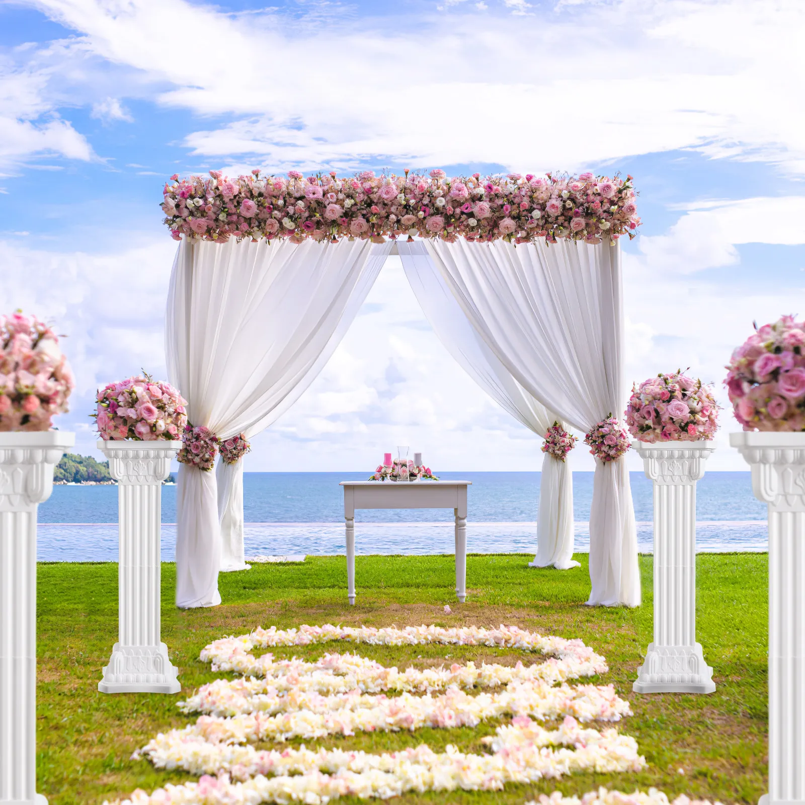 

Пластиковые колонны в римском стиле для свадебного декора, греческие колонны-статуи, уличные украшения для сада, подставки для цветов, реквизит для фотосессий на вечеринках